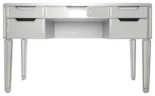 SlayStation Aria Premium Mirrored Vanity Desk, Silver