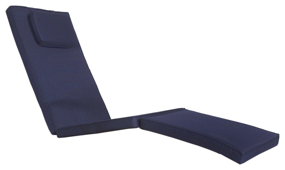 5-Position Steamer Chair and Cushion, Blue
