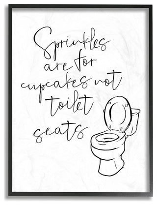 Sprinkles Funny Ink Drawing Bathroom Design, 16"x20"
