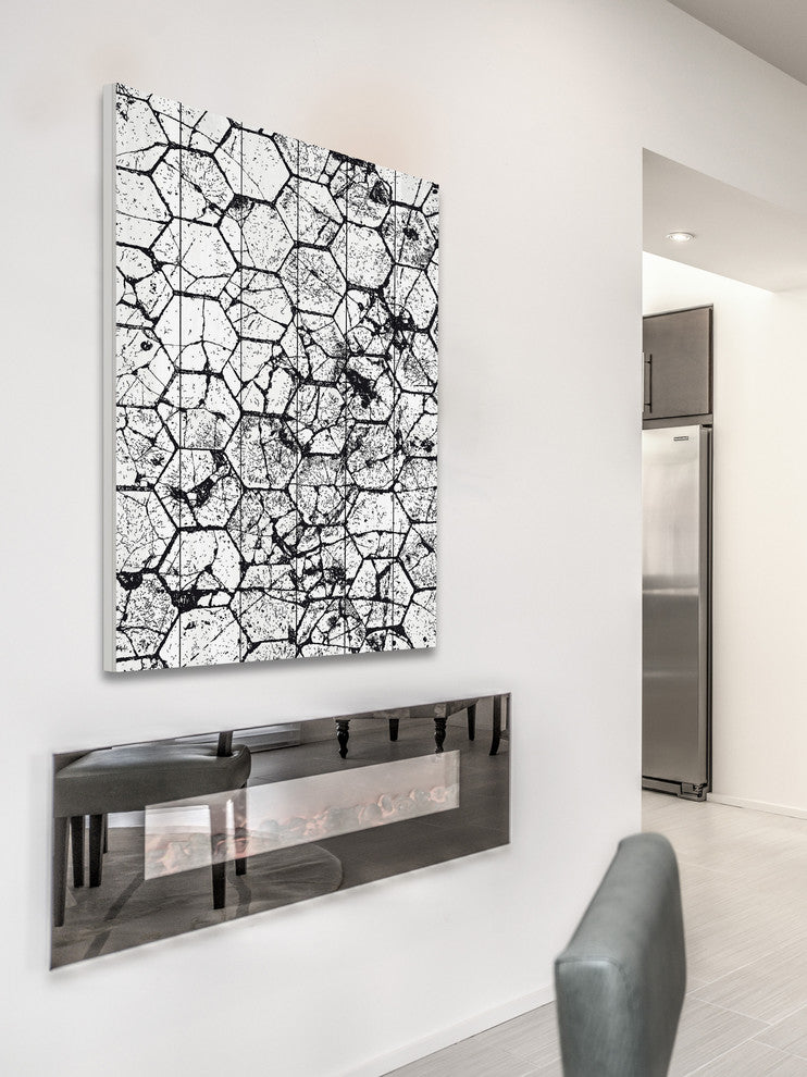 "Honeycombs" Painting Print on White Wood