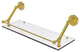 Prestige Regal 24" Floating Glass Shelf with Gallery Rail, Polished Brass