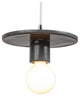 Discus Pendant, Gloss Gray, Polished Chrome, White Cord