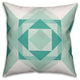 Turquoise Geometric Throw Pillow, 16"x16", Cover, Pillow Insert