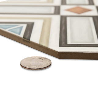 Vaudeville Octagon Deco Ritter, Taco Pink Porcelain Floor/Wall Tile