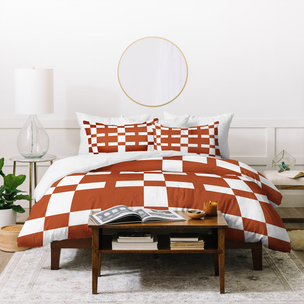 Vy La Cross Rust Duvet Cover Set, Queen