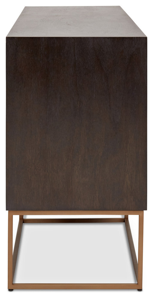 Yoga Sideboard, Oak Burl, Vintage Copper