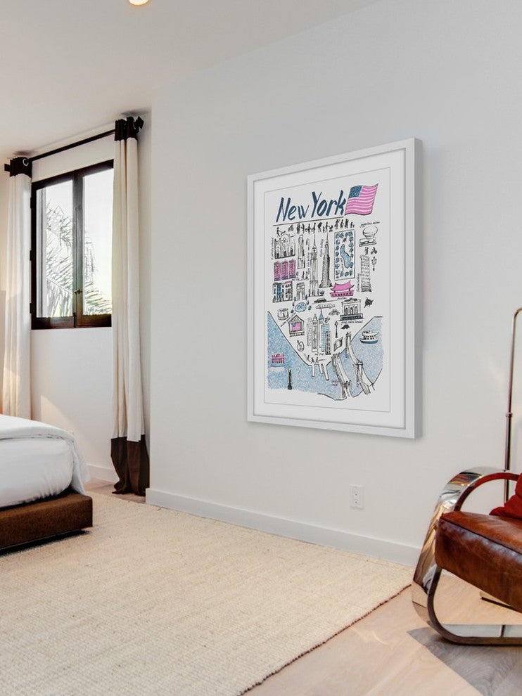 "Patriotic NY" Framed Painting Print, 20"x30"