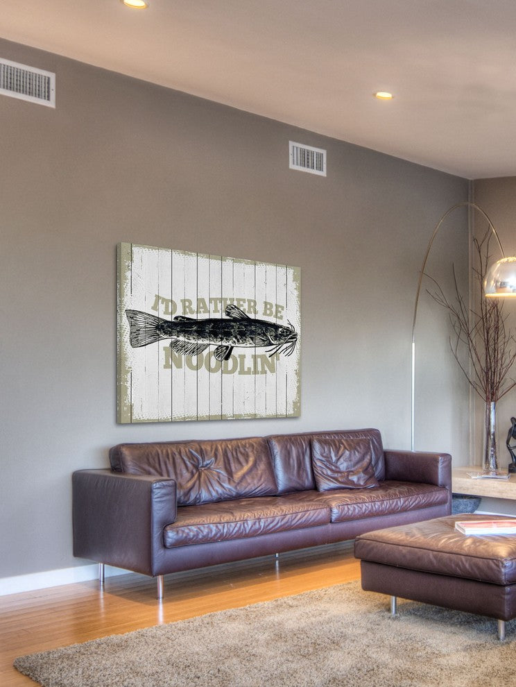 "Catfish Noodlin" Painting Print on Canvas by Saturday Evening Post