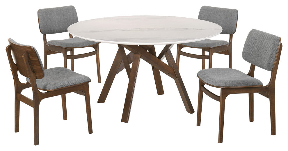 Venus Lima 5-Piece Dining Set, Walnut