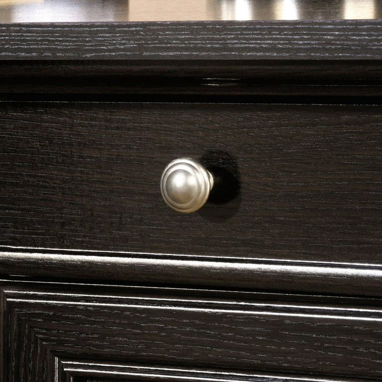 Traditional Desk, Single Door Cabinet & Drawers With Framed Accents, Wind Oak