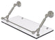 Waverly Place 18" Floating Glass Shelf with Gallery Rail, Satin Nickel