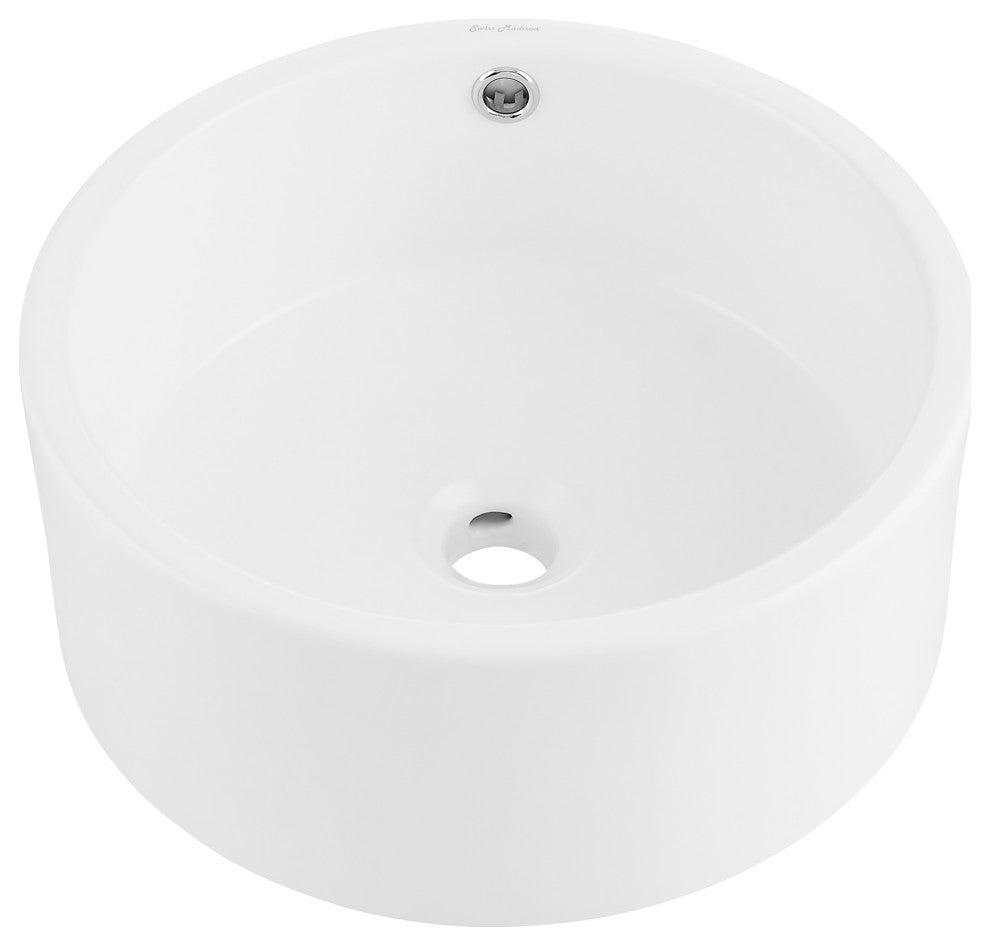 Monaco Round Vessel Sink, Matte White