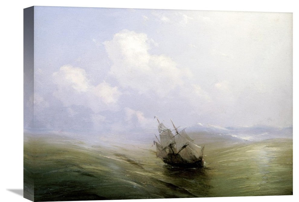 "A Sailing Boat In a Heavy Swell" Artwork, 22" x 16"