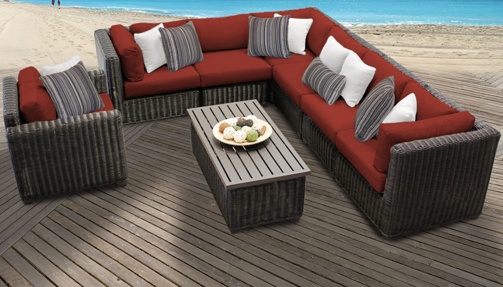 Venice 8 Piece Outdoor Wicker Patio Furniture Set 08b