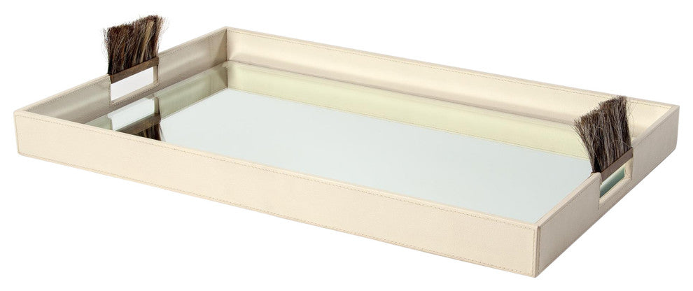 Harrington Tray, Ivory Leather