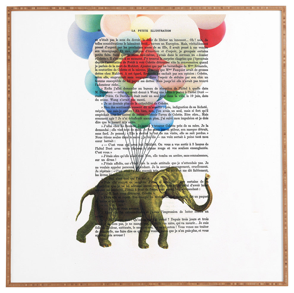 Deny Designs Coco De Paris Flying Elephant Framed Wall Art