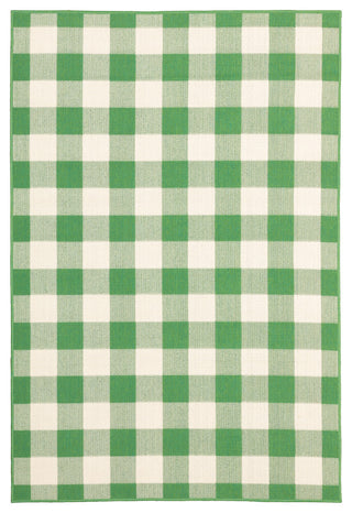 Oriental Weavers Meridian Green/ Ivory Geometric Indoor/Outdoor Rug 3'7"X5'6"