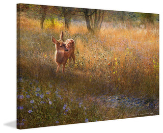 "Flowered Meadow Fawn" Print on Canvas by Chris Vest