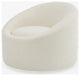 Modrest Frontier Glam White Fabric Accent Chair