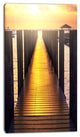 Sea Bridge with Sunset Reflection, Seashore Canvas Art Print, 16"x32"