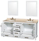 Wyndham WCS141472DWHIVUNOM24 72 Inch Double Bathroom Vanity in White
