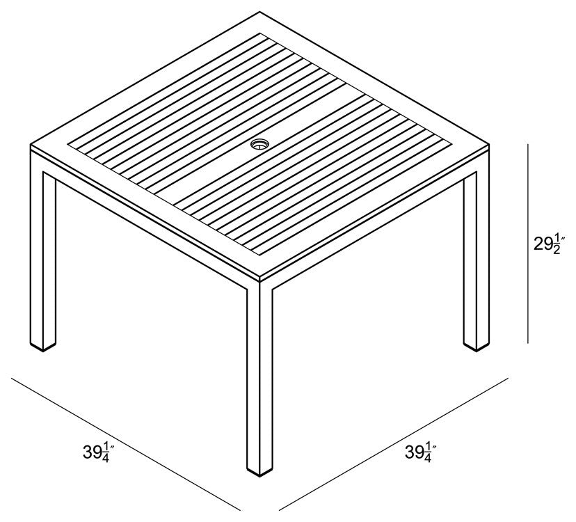 Arbor Teak 4-Seater Square Dining Set
