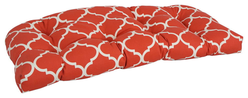 42"X19" U-Shaped Patterned Polyester Tufted Settee/Bench Cushion, Landview Mango
