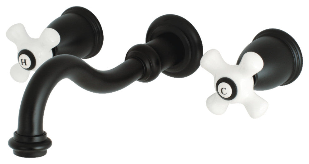 KS3020PX Two-Handle Wall Mount Tub Faucet, Matte Black