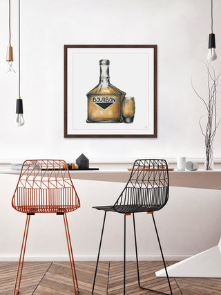 "Bourbon Mood" Framed Painting Print, 18"x18"