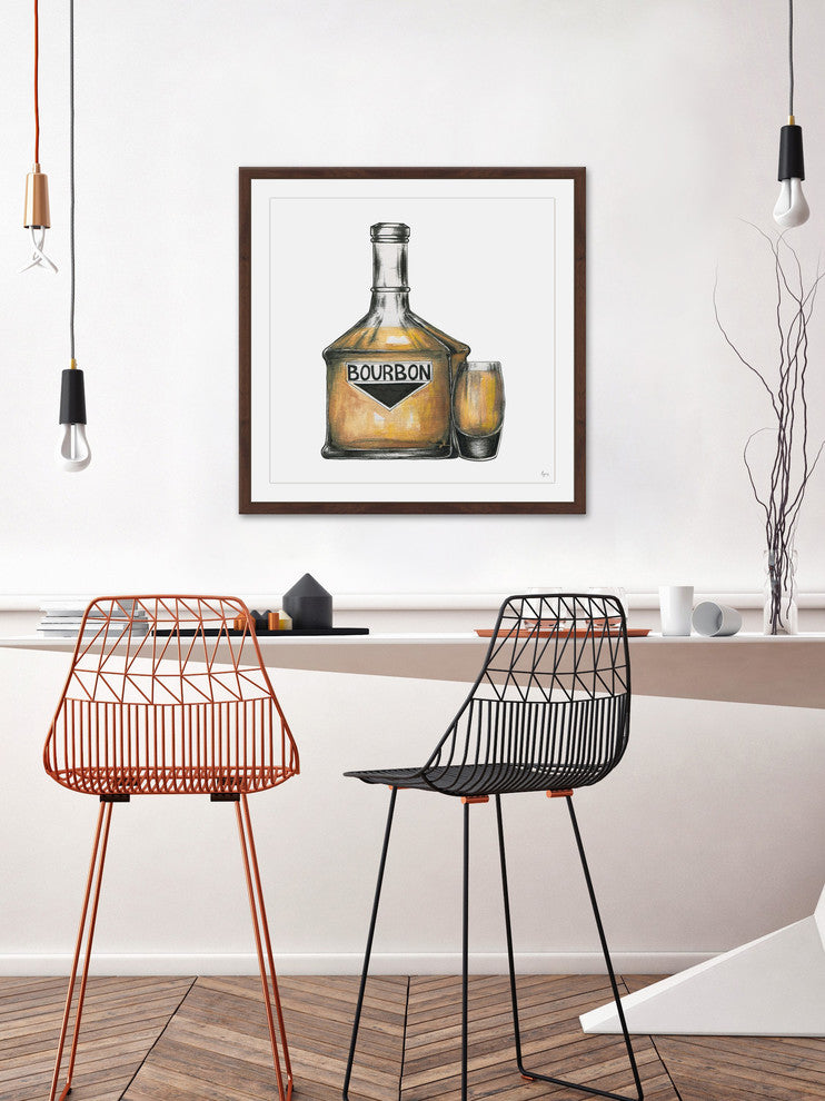 "Bourbon Mood" Framed Painting Print, 18"x18"