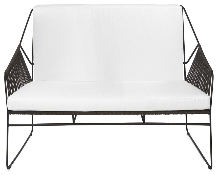 OASIQ SANDUR Sofa, Rope: Terra Cotta, Cushions: Brick, Frame: White