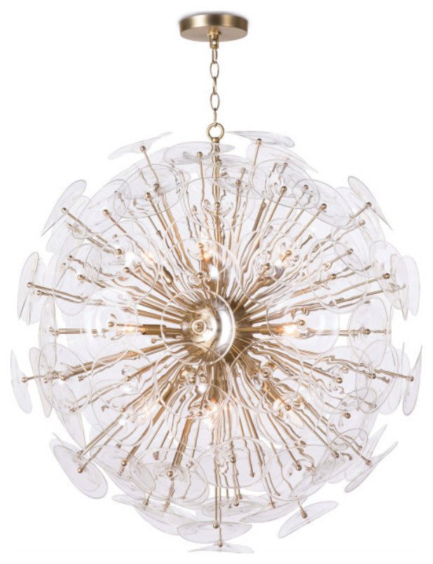 Poppy Glass Chandelier, Clear