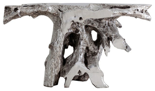 Brivo Freeform Console Table, Silver Leaf