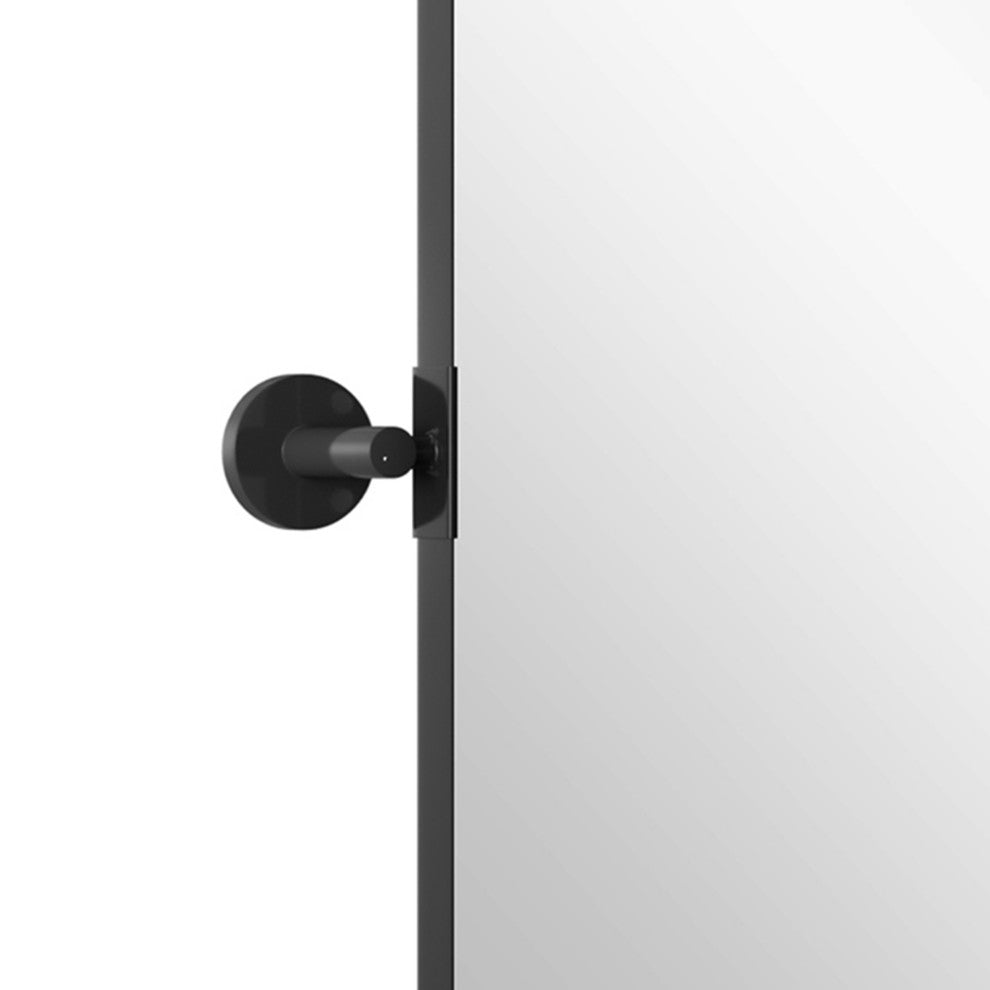 Rectangular Framed Wall Mounted Bath Mirror, Black, 24" X 35"