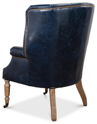 Georgian Barrel Back Wingchair - Chateau Blue