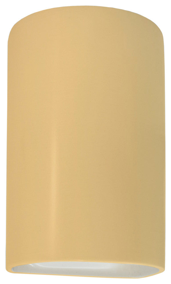 Ambiance Small Cylinder Wall Sconce, Open Top/Bottom, Muted Yellow, LED