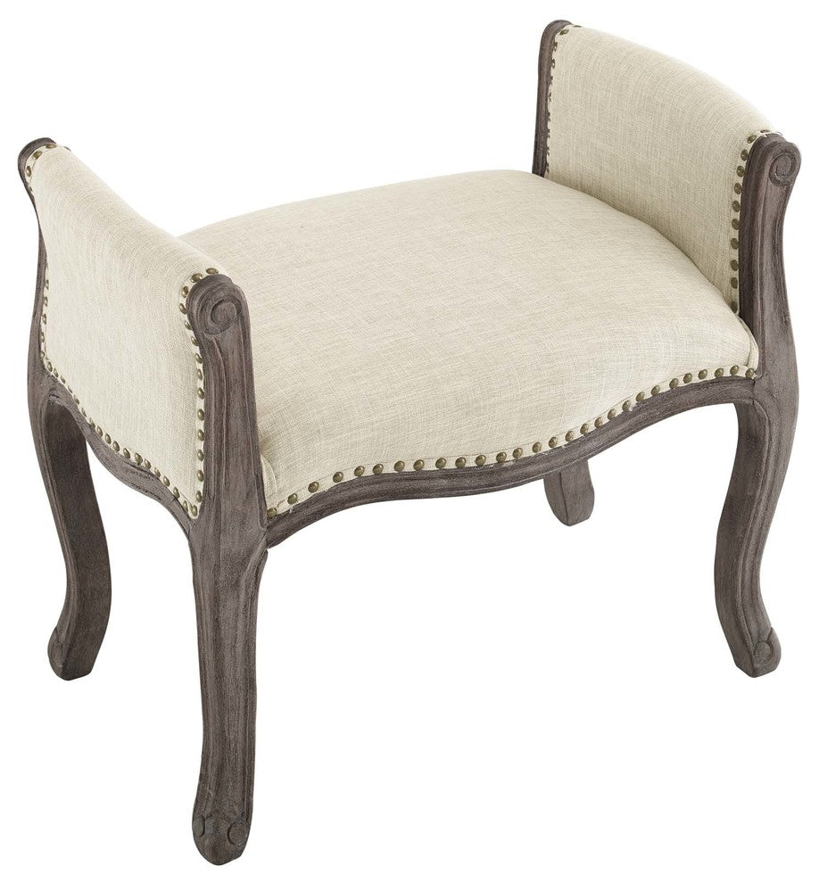 Avail Vintage French Upholstered Fabric Bench