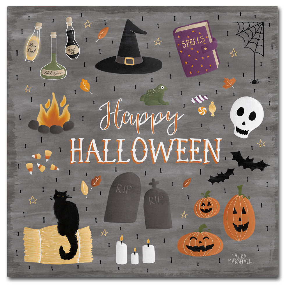 Laura Marshall 'Haunted Halloween II' Canvas Art, 14x14