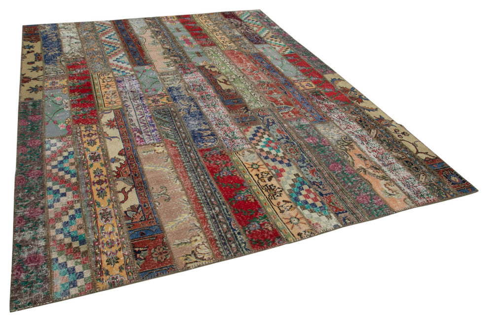 Rug N Carpet - Handmade Oriental 8' 0" x 10' 1" Decorative Patchwork Area Rug