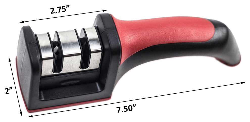 Professional Kitchen 2 Stage Knife Sharpener With Safety Soft Grip Handle