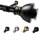 Aria 13/16" Diameter Curtain Rod, Black, 18-28"