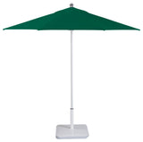 9' Round Flexibe Commercial Umbrella, White, Forest Green