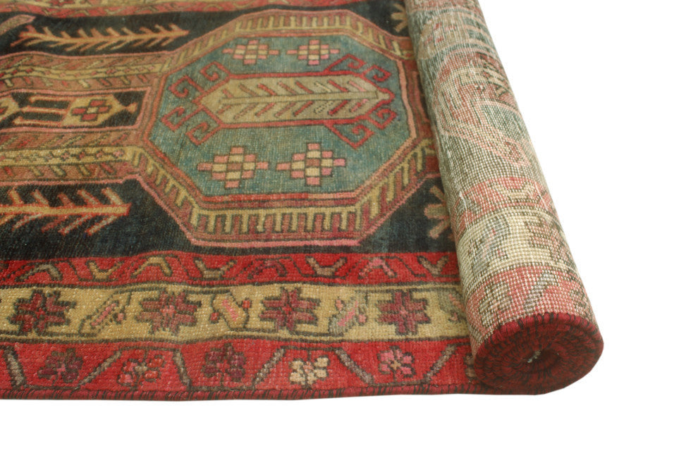 Fine Vintage Distressed Jahzeel Charcoal/Beige Runner, 3'2x10'8