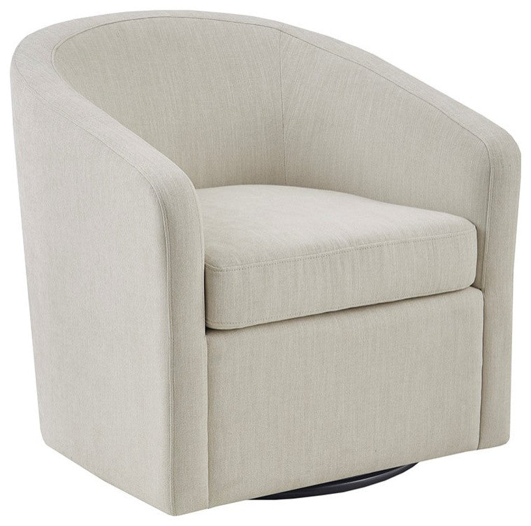 Martha Stewart Amber Low Back Tub Style Swivel Accent Chair, Ivory