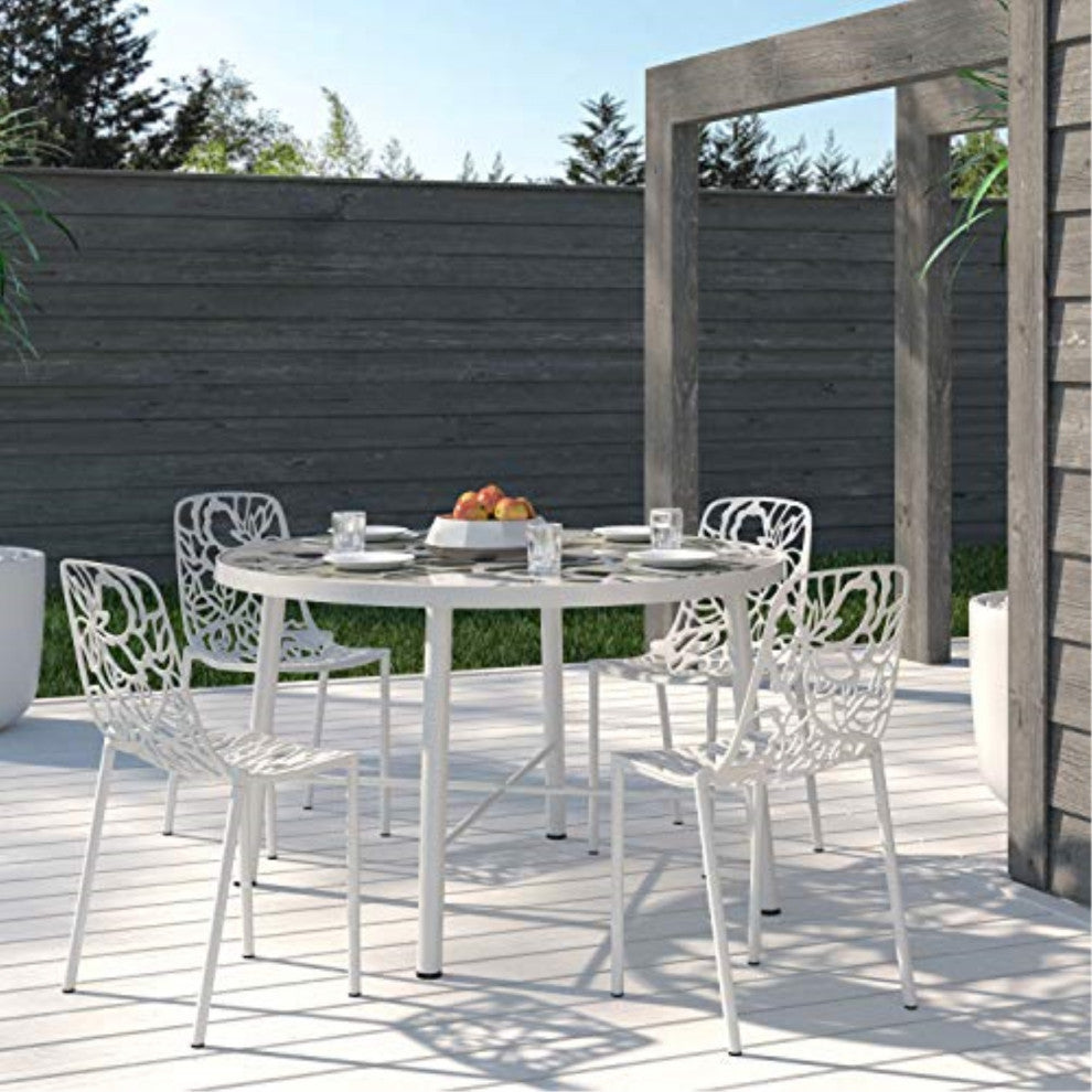 LeisureMod Modern Devon Aluminum Chair, Set of 4