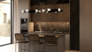 Quoizel PCSAF2834 Saffron 34"W LED Abstract Ring Chandelier - Matte Black