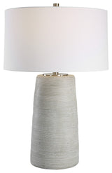 Uttermost 30103 Mountainscape 28" Tall Vase Table Lamp - White / Brushed Nickel