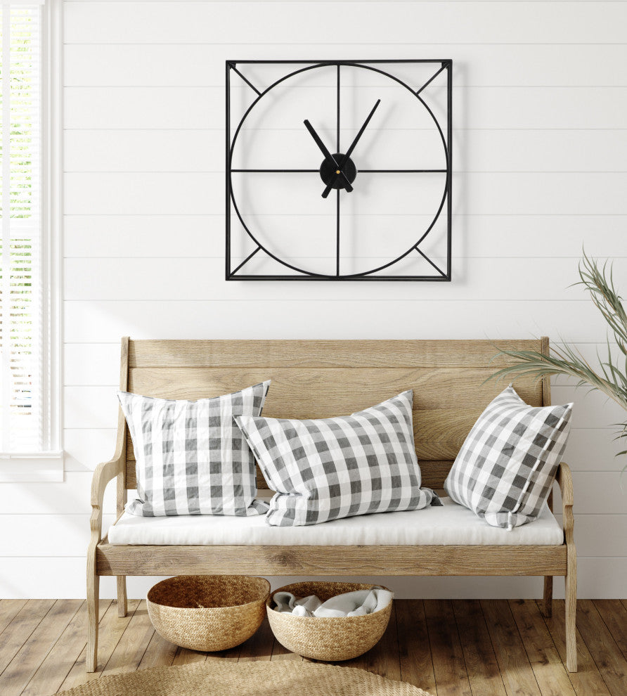Willet Wall Clock, Black, 22"x22"