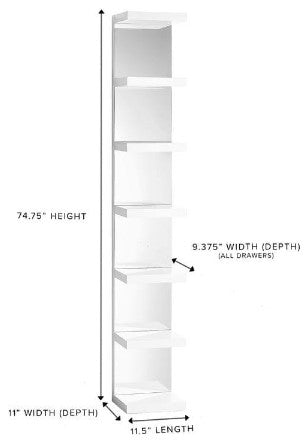 SlayStation Natalie Mirrored Column, White