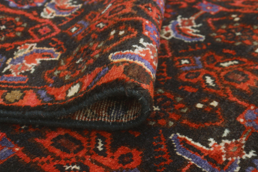 Fine Vintage Distressed Meryem Charcoal/Red Runner, 2'9 x 12'5